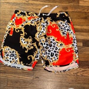 Men's Black and Red  Shorts